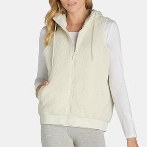Avia~Faux Sherling Hooded Fleece Full Zip Vest "Silver Birch" NWT‎ ~ XL & Large